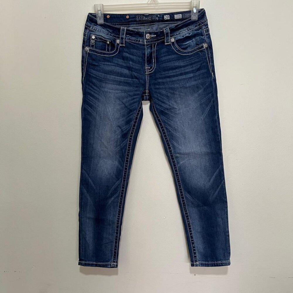 Miss Me Blue Denim Ankle Skinny Jeans Size 29 Style JP8715AK